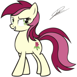 Size: 4500x4500 | Tagged: safe, artist:dsonic720, artist:icicle-wicicle-1517, color edit, edit, roseluck, earth pony, pony, absurd resolution, colored, female, lidded eyes, mare, show accurate, simple background, smiling, smirk, solo, transparent background