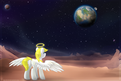 Size: 1080x720 | Tagged: safe, artist:tigra0118, oc, oc only, pony, earth, male, moon, solo, space
