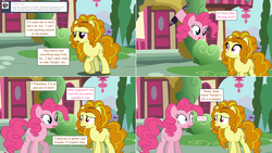 Size: 2564x1444 | Tagged: safe, artist:hakunohamikage, adagio dazzle, pinkie pie, earth pony, pony, ask-princesssparkle, g4, ask, equestria girls ponified, ponified, portal, tumblr