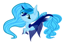 Size: 3685x2480 | Tagged: safe, artist:oneiria-fylakas, oc, oc only, oc:sea song, seapony (g4), chibi, female, high res, one eye closed, simple background, solo, transparent background, wink