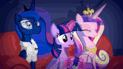 Size: 1920x1080 | Tagged: safe, artist:2snacks, princess cadance, princess luna, twilight sparkle, alicorn, pony, two best sisters play, g4, :o, angry video game nerd, animated, controller, couch, female, glasses, male, oooooh, open mouth, reaction, reaction image, shadow the hedgehog, sonic the hedgehog, sonic the hedgehog (series), twilight sparkle (alicorn), two best friends play, video game