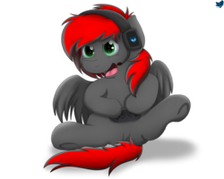 Size: 2500x2000 | Tagged: safe, artist:cloufy, oc, oc only, oc:gamerstorm, pegasus, pony, headset, high res, lightly watermarked, raffle prize, simple background, solo, transparent background, watermark