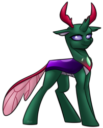 Size: 2812x3483 | Tagged: safe, artist:lrusu, pharynx, changedling, changeling, g4, high res, male, prince pharynx, simple background, solo, transparent background