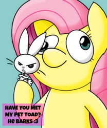 Size: 1500x1800 | Tagged: safe, artist:mustachedbain, angel bunny, fluttershy, pegasus, pony, rabbit, g4, female, mare, smiling