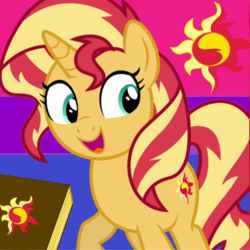 Size: 1000x1000 | Tagged: safe, artist:keronianniroro, sunset shimmer, pony, unicorn, equestria girls, g4, bisexual pride flag, book, cute, female, implied bisexual, mare, pride, pride flag, shimmerbetes, solo, sunset shimmer is bisexual, sunset's journal