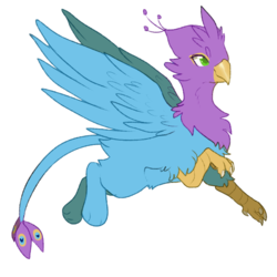 Size: 700x700 | Tagged: safe, artist:six-bane, oc, oc only, oc:gyro feather, oc:gyro tech, griffon, griffonized, simple background, solo, species swap, transparent background