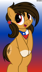 Size: 2648x4500 | Tagged: safe, artist:an-tonio, oc, oc only, oc:chilenia, earth pony, pony, bipedal, chile, cute, gradient background, nation ponies, ocbetes, ponified, solo, vector