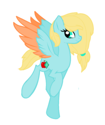 Size: 672x800 | Tagged: safe, artist:marceliana, oc, oc only, oc:apple diamont, pegasus, pony, base used, colored wings, colored wingtips, female, mare, offspring, parent:applejack, parent:zephyr breeze, parents:zephyrjack, simple background, solo, white background