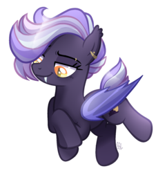 Size: 1302x1344 | Tagged: safe, artist:sugaryicecreammlp, oc, oc only, oc:sleepwalker, bat pony, pony, female, mare, show accurate, simple background, solo, transparent background