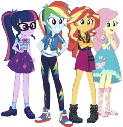 Size: 1092x1133 | Tagged: dead source, safe, artist:php77, edit, edited screencap, editor:php77, screencap, fluttershy, rainbow dash, sci-twi, sunset shimmer, twilight sparkle, equestria girls, equestria girls specials, g4, my little pony equestria girls: better together, my little pony equestria girls: rollercoaster of friendship, background removed, converse, geode of empathy, geode of fauna, geode of shielding, geode of sugar bombs, geode of super speed, geode of super strength, geode of telekinesis, magical geodes, not a vector, shoes, simple background, transparent background