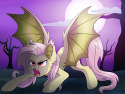 Size: 1024x768 | Tagged: safe, artist:spindlespice, fluttershy, bat pony, g4, atg 2018, flutterbat, newbie artist training grounds, race swap