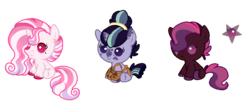 Size: 877x370 | Tagged: safe, artist:angei-bites, oc, oc only, pony, baby, baby pony, female, filly, magical lesbian spawn, offspring, parent:rarity, parent:tempest shadow, parent:twilight sparkle, parents:rarilight, parents:tempestlight, parents:tempity, simple background, transparent background