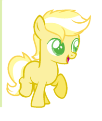 Size: 572x676 | Tagged: safe, artist:laisin-cute, earth pony, pony, base used, blank flank, colored pupils, colt, male, offspring, parent:applejack, parent:flim, parents:flimjack, raised hoof, simple background, solo, white background