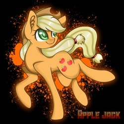 Size: 2048x2048 | Tagged: safe, artist:marilocoloco, applejack, earth pony, pony, g4, black background, female, high res, mare, simple background, solo