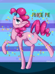 Size: 1536x2048 | Tagged: safe, artist:marilocoloco, pinkie pie, earth pony, pony, g4, cupcake, female, food, mare, rainbow cupcake, solo