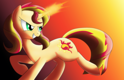 Size: 2416x1562 | Tagged: safe, artist:wolftendragon, sunset shimmer, pony, unicorn, g4, female, magic, mare, solo
