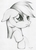 Size: 1999x2785 | Tagged: safe, artist:ayzuki, rainbow dash, pony, g4, bust, detailed, female, floppy ears, grayscale, monochrome, portrait, pouting, sad, scrunchy face, solo, traditional art