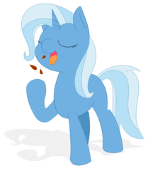 Size: 1928x2304 | Tagged: safe, artist:ether-star, trixie, pony, unicorn, g4, eating, eyes closed, female, mare, newbie artist training grounds, nuts, open mouth, simple background, solo, white background
