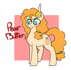 Size: 1630x1600 | Tagged: safe, artist:sunny-synopsis, pear butter, earth pony, pony, g4, female, flower, flower in hair, mare, solo