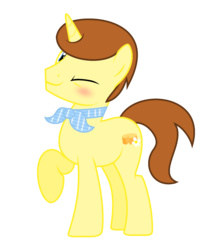 Size: 1605x1849 | Tagged: safe, artist:darbypop1, oc, oc only, oc:sprting cheese, pony, unicorn, male, one eye closed, simple background, solo, stallion, transparent background, wink