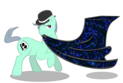 Size: 945x640 | Tagged: safe, artist:iomma, oc, oc only, oc:razzle dazzle, pony, magic trick, male, sheet, simple background, solo, transparent background