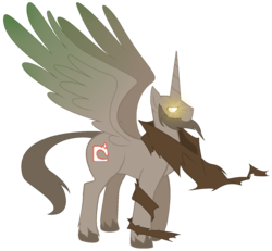 Size: 1468x1358 | Tagged: safe, artist:iomma, alicorn, pony, glowing eyes, male, mojang, notch, ponified, simple background, solo, transparent background