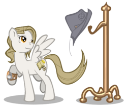 Size: 576x486 | Tagged: safe, artist:iomma, oc, oc only, oc:antiquity, pegasus, pony, female, hat, simple background, solo, transparent background