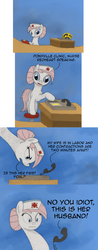 Size: 800x2040 | Tagged: safe, artist:hewison, nurse redheart, earth pony, pony, ask pun, g4, ask, comic, female, gradient background, mare, phone, solo