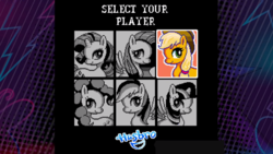 Size: 1920x1080 | Tagged: safe, screencap, applejack, g4, official, 8-bit, 80s, gaming, hasbro logo