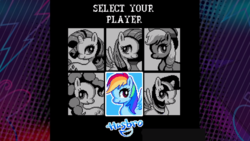 Size: 1920x1080 | Tagged: safe, screencap, rainbow dash, g4, official, 8-bit, 80s, gaming, hasbro logo