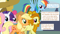 Size: 1280x720 | Tagged: safe, artist:hakunohamikage, adagio dazzle, applejack, fluttershy, pinkie pie, rainbow dash, rarity, earth pony, pegasus, pony, unicorn, ask-princesssparkle, g4, ask, equestria girls ponified, ponified, tumblr