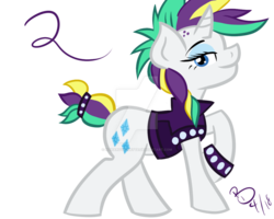 Size: 1024x819 | Tagged: safe, artist:koharuveddette, rarity, pony, g4, it isn't the mane thing about you, alternate hairstyle, deviantart watermark, female, punk, raripunk, simple background, solo, transparent background, watermark