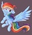 Size: 1200x1300 | Tagged: safe, artist:mitralexa, rainbow dash, pegasus, pony, g4, backwards cutie mark, cute, dashabetes, female, mare, simple background, solo, spread wings, wings