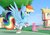 Size: 4093x2894 | Tagged: safe, artist:renderpoint, rainbow dash, pegasus, pony, g4, clothes, female, mare, outdoors, rainbow socks, socks, solo, striped socks, tree, wings