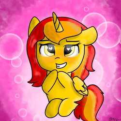 Size: 768x768 | Tagged: safe, artist:parn, oc, oc only, oc:princess parn, alicorn, pony, alicorn oc, cute, heart eyes, solo, wingding eyes