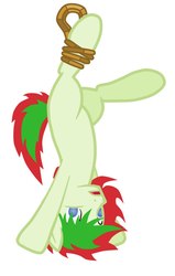 Size: 653x1024 | Tagged: safe, artist:king-franchesco, oc, oc only, oc:redchetgreen, earth pony, pony, hooves, male, missing cutie mark, open mouth, simple background, solo, stallion, upside down, vector, white background