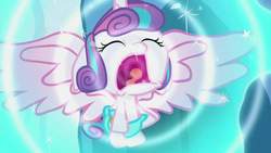 Size: 1024x576 | Tagged: safe, screencap, princess flurry heart, alicorn, pony, g4, the crystalling, baby, baby alicorn, baby flurry heart, baby pony, cloth diaper, crying, crying baby, crying infant, crying loudly, crying newborn, crying newborn baby, crying newborn infant, cute, daaaaaaaaaaaw, diaper, diapered, diapered baby, diapered filly, diapered infant, diapered princess, eyes closed, female, filly, fussing, fussing baby, fussing infant, fussing newborn, fussing newborn baby, fussing newborn infant, fussy, fussy baby, fussy infant, fussy newborn, fussy newborn baby, fussy newborn infant, infant, infant flurry heart, large wings, light pink cloth diaper, light pink diaper, loudly crying baby, loudly crying infant, loudly crying newborn, loudly crying newborn baby, loudly crying newborn infant, newborn, newborn baby flurry heart, newborn flurry heart, newborn infant flurry heart, open mouth, sad, safety pin, shockwave, solo, spread wings, tears of sadness, wailing, weapons-grade cute, wings
