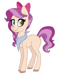 Size: 912x1166 | Tagged: safe, artist:spectrumnightyt, oc, oc only, oc:sweet peach, earth pony, pony, female, magical lesbian spawn, mare, offspring, parent:apple bloom, parent:diamond tiara, parents:diamondbloom, simple background, solo, transparent background