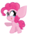 Size: 768x904 | Tagged: safe, artist:sugarcloud12, pinkie pie, earth pony, pony, g4, chibi, cute, diapinkes, female, impossibly large ears, mare, open mouth, raised hoof, simple background, solo, transparent background