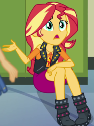 Size: 448x598 | Tagged: safe, screencap, sunset shimmer, driving miss shimmer, equestria girls, g4, my little pony equestria girls: better together, cropped, female, geode of empathy
