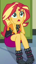 Size: 335x598 | Tagged: safe, screencap, sunset shimmer, driving miss shimmer, equestria girls, g4, my little pony equestria girls: better together, cropped, female, solo