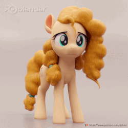 Size: 1024x1024 | Tagged: safe, artist:therealdjthed, pear butter, earth pony, pony, g4, the perfect pear, 3d, 3d model, absurd file size, animated, blender, blender cycles, blinking, concerned, cute, cycles render, ear flick, female, freckles, gif, gradient background, i watch it for the ears, idle, idle animation, mare, model:djthed, patreon, patreon logo, pearabetes, perfect loop, sad, sadorable, simple background, solo