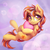 Size: 2000x2000 | Tagged: safe, artist:inowiseei, oc, oc only, oc:cinderheart, pony, unicorn, abstract background, chest fluff, commission, cute, demi-god, female, golden eyes, heart, heart eyes, high res, hug, mare, ocbetes, pillow, smiling, solo, wingding eyes