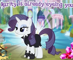 Size: 521x430 | Tagged: safe, gameloft, screencap, mean rarity, pony, unicorn, g4, the mean 6, clone, clothes, cropped, female, frown, mare, meme, messy mane, solo, unamused, wow! glimmer