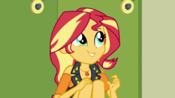 Size: 1280x720 | Tagged: safe, screencap, sunset shimmer, driving miss shimmer, equestria girls, g4, my little pony equestria girls: better together, cute, female, geode of empathy, shimmerbetes, solo