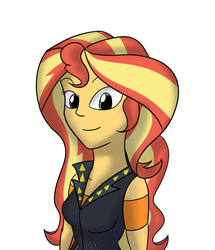 Size: 1717x2000 | Tagged: safe, artist:diaperednight, sunset shimmer, human, equestria girls, g4, my little pony equestria girls: better together, clothes, female, jacket, simple background, smiling, solo, white background