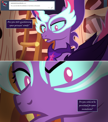 Size: 1280x1444 | Tagged: safe, artist:hakunohamikage, twilight sparkle, alicorn, pony, ask-princesssparkle, equestria girls, g4, ask, female, midnight sparkle, possessed, solo, tumblr, twilight sparkle (alicorn)