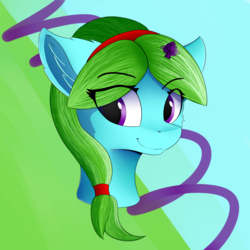 Size: 2500x2500 | Tagged: safe, artist:lunar froxy, oc, oc only, oc:violet diamond, pony, eye clipping through hair, female, high res, mare, simple background, smiling, solo