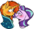 Size: 2789x2412 | Tagged: safe, artist:lrusu, starlight glimmer, sunburst, pony, unicorn, g4, bedroom eyes, blushing, bust, cute, duo, eye contact, facial hair, female, glasses, goatee, high res, looking at each other, male, mare, ship:starburst, shipping, simple background, smiling, stallion, straight, transparent background