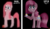 Size: 1155x662 | Tagged: safe, artist:rainbowshadowmlp, pinkie pie, earth pony, pony, g4, black background, cupcake, food, pinkamena diane pie, rainbow cupcake, redraw, simple background